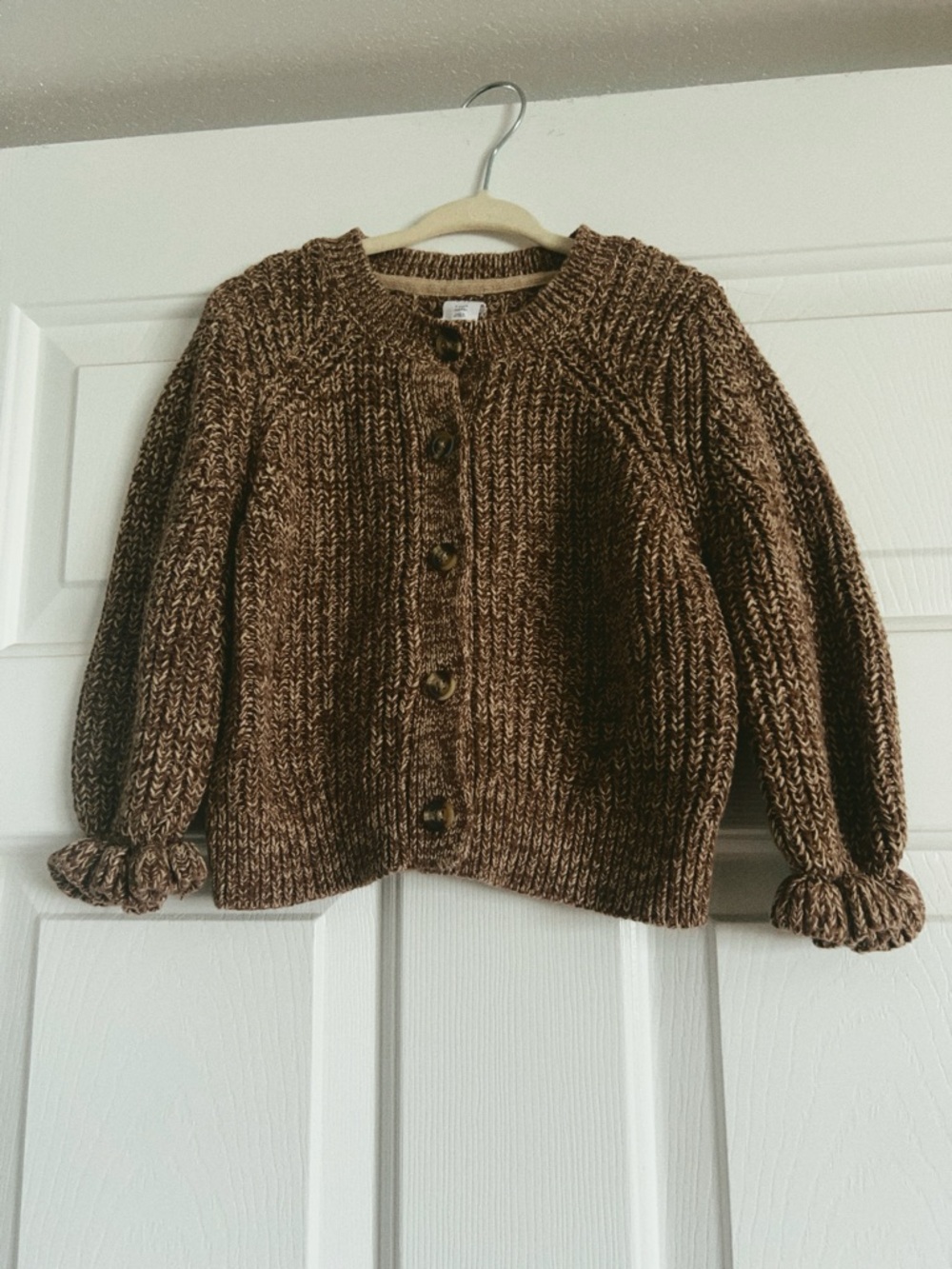 GAP Brown Marled Chunky Button-Up Cardigan